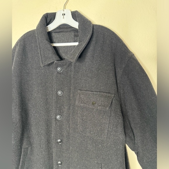 WOOL BLEND FRONT RANGE SHIRT JACKET QUILTED PADDED GRAY Shacket With Front Zip - Picture 6 of 11